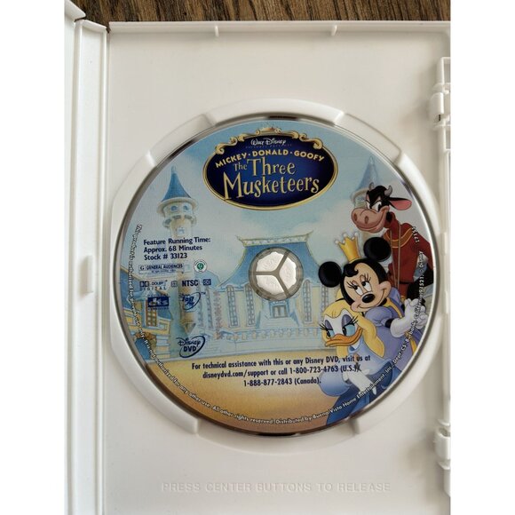 Mickey Donald Goofy The Three Musketeers DVD 2004 Musical Comedy Movie Pre-Owned - Picture 2 of 4
